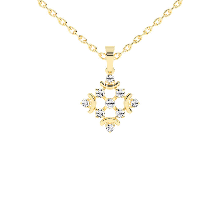 Adelina Snowflake round cut casual lab diamond Pendant