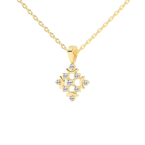 Adelina Snowflake round cut casual lab diamond Pendant