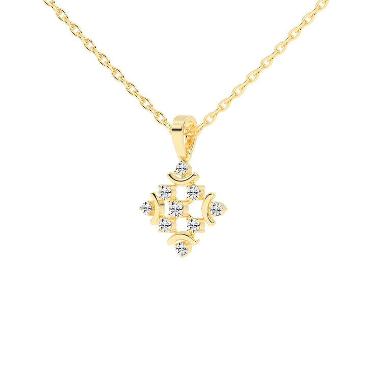 Adelina Snowflake round cut casual lab diamond Pendant
