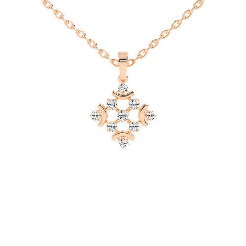 Adelina Snowflake round cut casual lab diamond Pendant