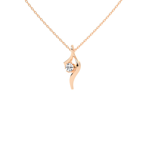 Serena ribbon round cut Delicate lab diamond Pendant