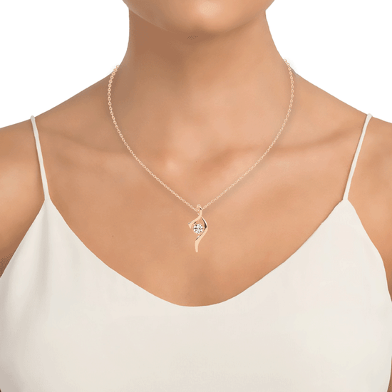 Serena ribbon round cut Delicate lab diamond Pendant