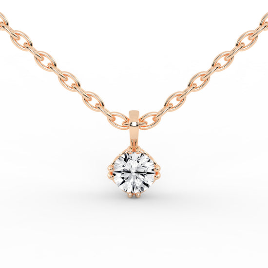 0.50 Ct Round Shape Gold Solitaire Pendants