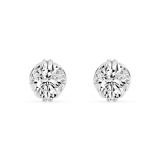0.25Ct Oval Shape Gold Solitaire Studs Earrings