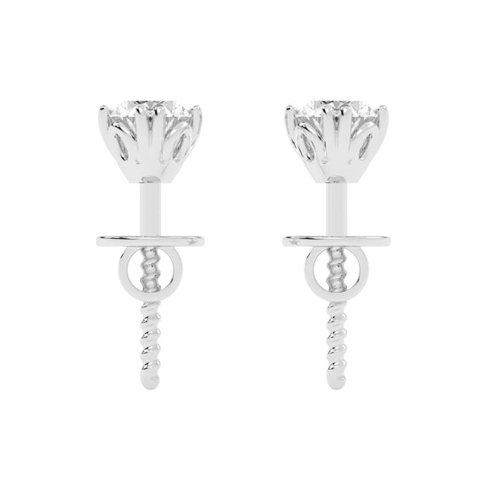 0.25Ct Oval Shape Gold Solitaire Studs Earrings