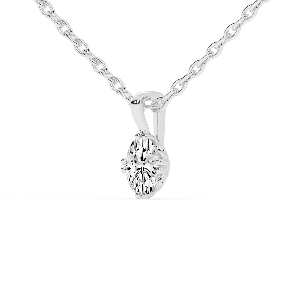 0.75Ct Oval Shape Gold Solitaire Pendants