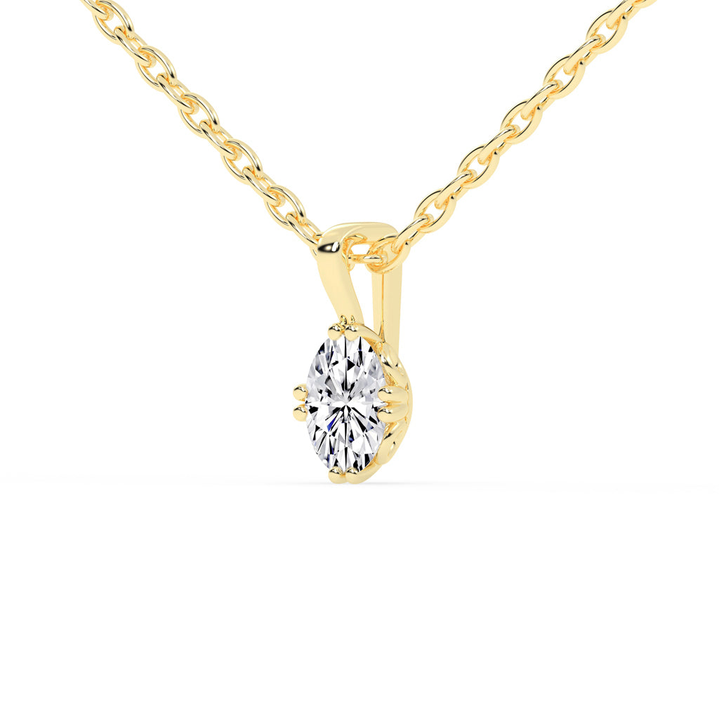 0.75Ct Oval Shape Gold Solitaire Pendants
