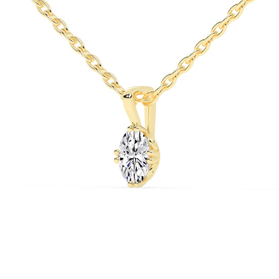 0.75Ct Oval Shape Gold Solitaire Pendants