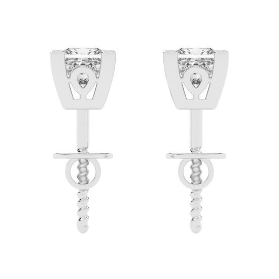 0.5Ct Princess Shape Rose Gold Solitaire Studs Earrings