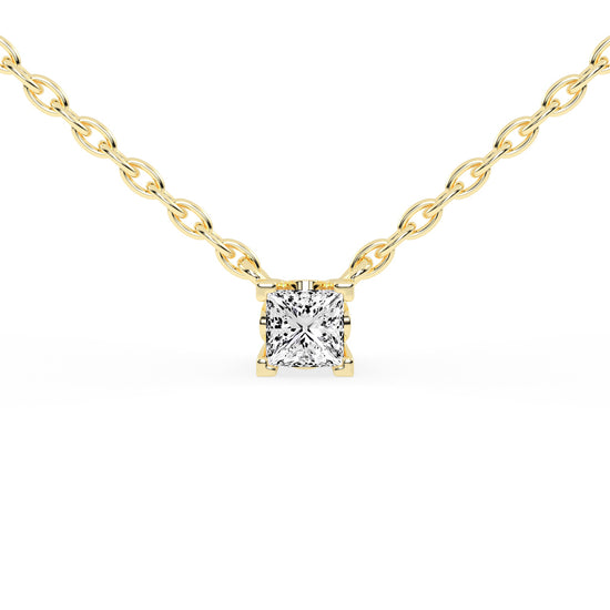0.5Ct Princess Shape Rose Gold Solitaire Pendants