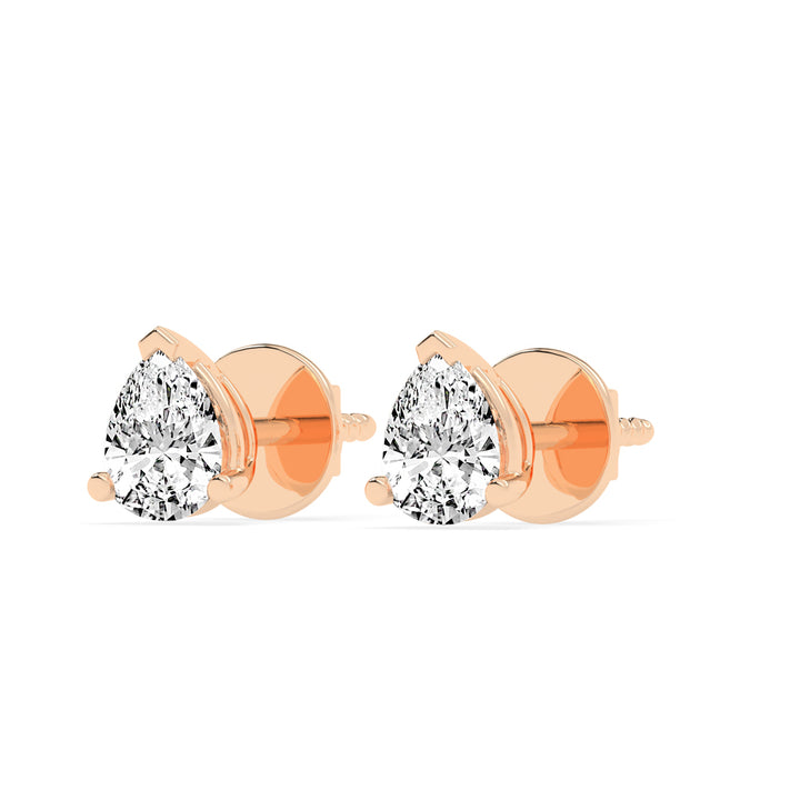 0.25Ct Pear Shape Yellow Gold Solitaire Studs Earrings