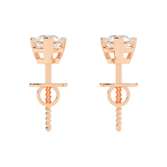 0.25Ct Pear Shape Yellow Gold Solitaire Studs Earrings