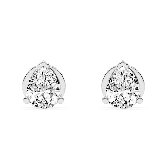 0.25Ct Pear Shape Yellow Gold Solitaire Studs Earrings