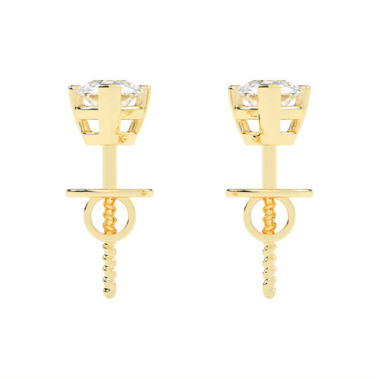 0.25Ct Pear Shape Yellow Gold Solitaire Studs Earrings