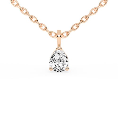 0.5Ct Pear Shape Yellow Gold Solitaire Pendants