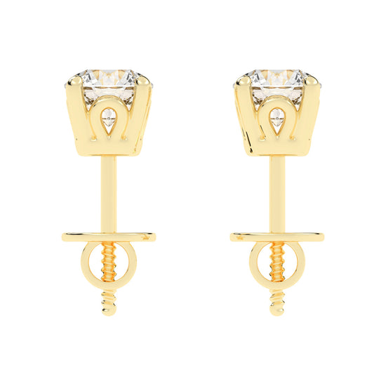 0.75Ct Round Shape Gold Solitaire 0.75Ct Round Shape Gold Solitaire Studs