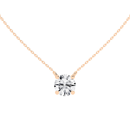 1.5Ct Round Shape Rose Gold Solitaire Pendants