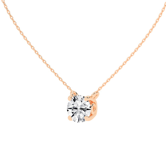 1.5Ct Round Shape Rose Gold Solitaire Pendants