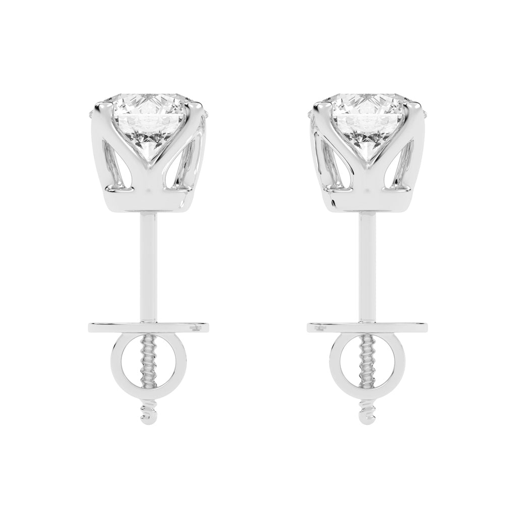 1Ct Round Shape Rose Gold Solitaire Studs Earrings