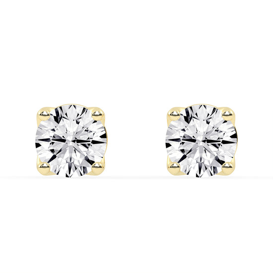 1Ct Round Shape Rose Gold Solitaire Studs Earrings