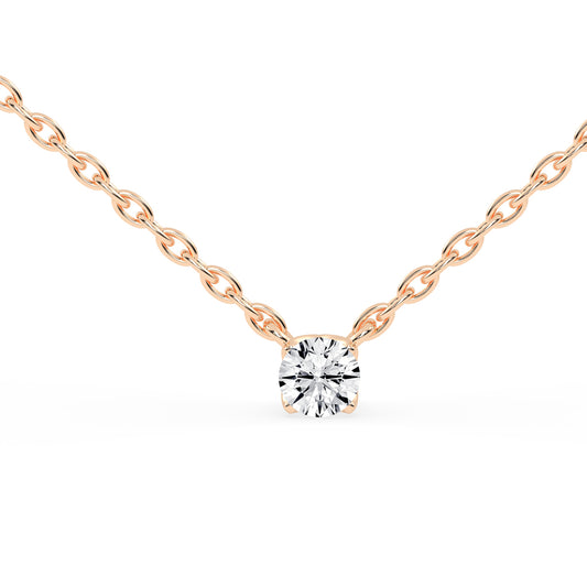 0.50 Ct Round Shape Gold Solitaire Pendants