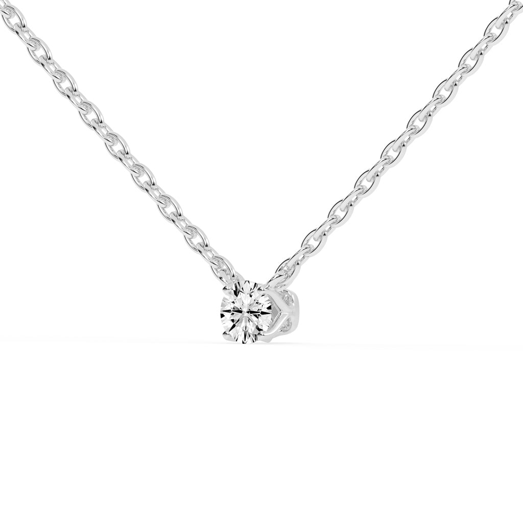 0.50 Ct Round Shape Gold Solitaire Pendants