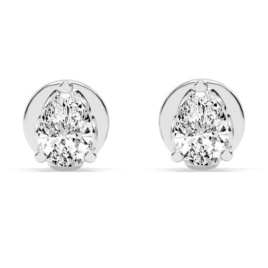 0.75Ct Pear Shape Gold Solitaire Studs Earrings