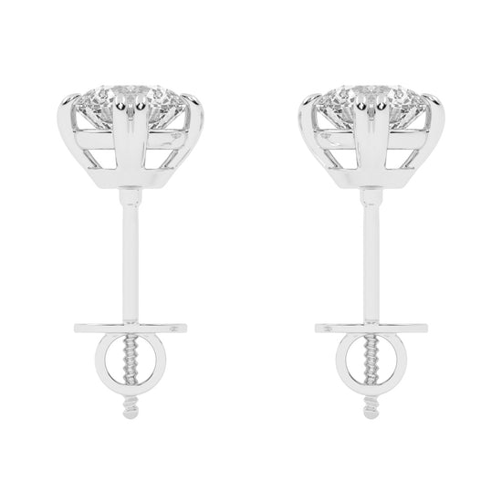 1Ct Round Shape Rose Gold Solitaire Studs Earrings