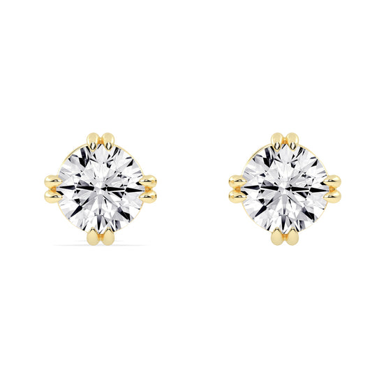 1Ct Round Shape Rose Gold Solitaire Studs Earrings