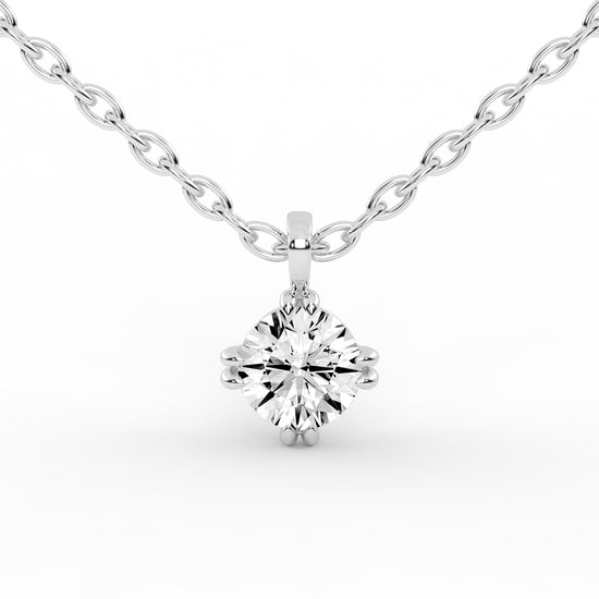 1Ct Round Shape Gold Solitaire Pendants