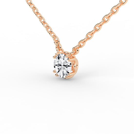 1Ct Round Shape Rose Gold Solitaire Pendants