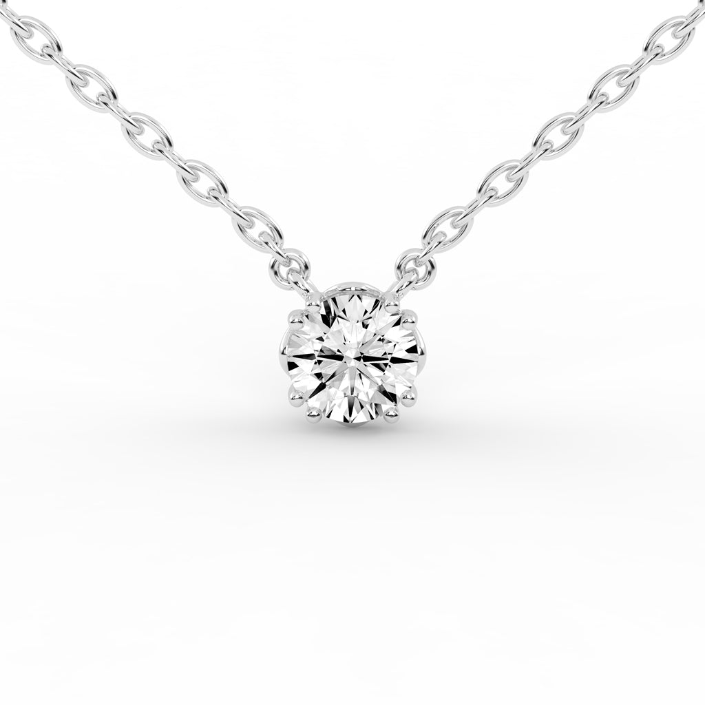 1Ct Round Shape Rose Gold Solitaire Pendants