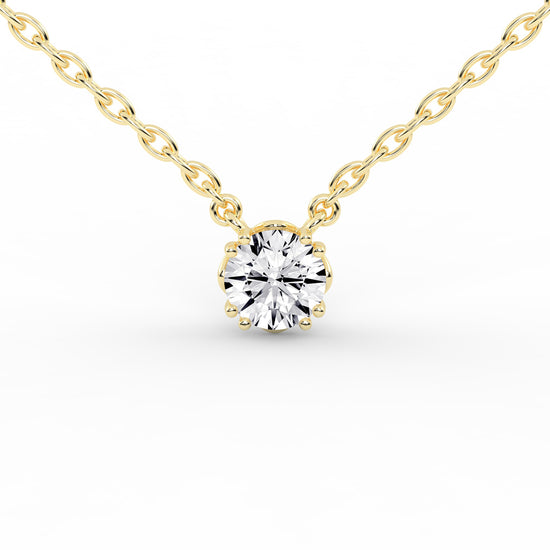 1Ct Round Shape Rose Gold Solitaire Pendants