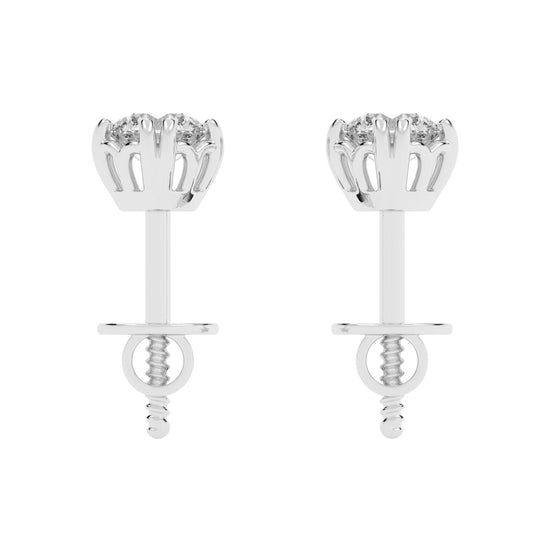1Ct Round Shape Yellow Gold Solitaire Studs Earrings