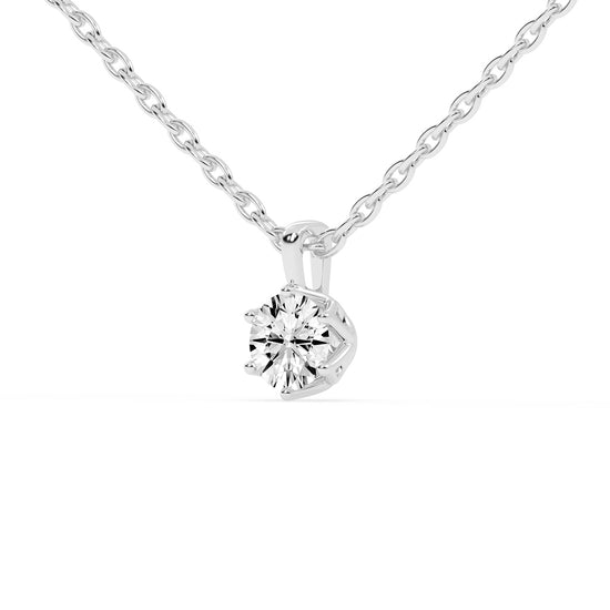 1Ct Round Shape Yellow Gold Solitaire Pendants