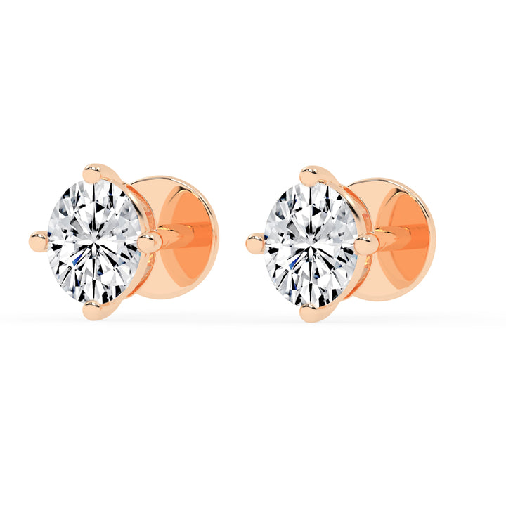 0.25Ct Oval Shape Yellow Gold Solitaire Studs Earrings