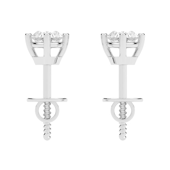 0.25Ct Oval Shape Yellow Gold Solitaire Studs Earrings