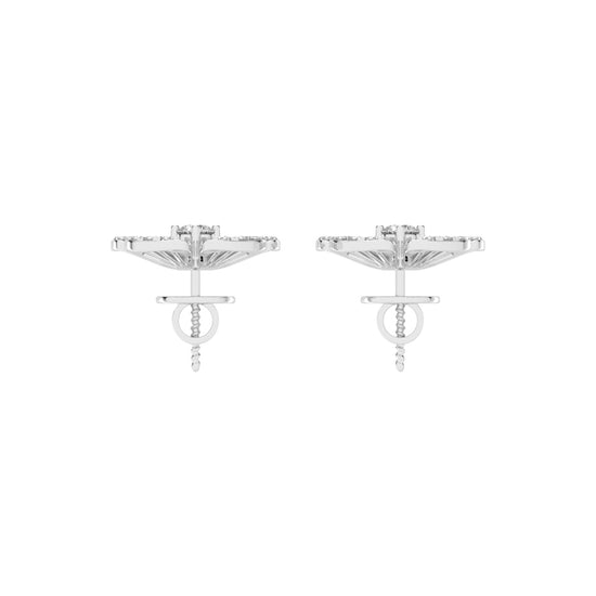 0.75Ct Round Shape Yellow Gold Fancy Studs Earrings