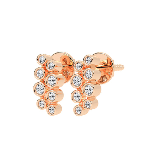 Eternal Bloom Round Shape Yellow Gold Delicate Earrings