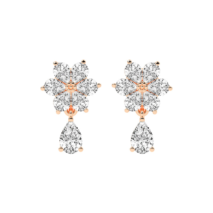 3.25Ct Pear Shape Gold Fancy Studs Earrings