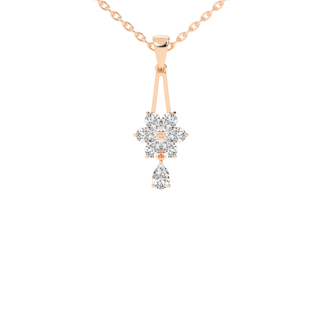 Quinn 2.25Ct Floral Style Fancy Lab Diamond Pendant