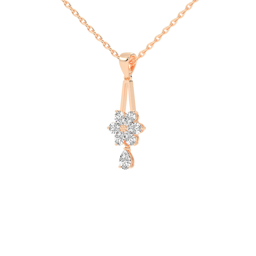 Quinn 2.25Ct Floral Style Fancy Lab Diamond Pendant