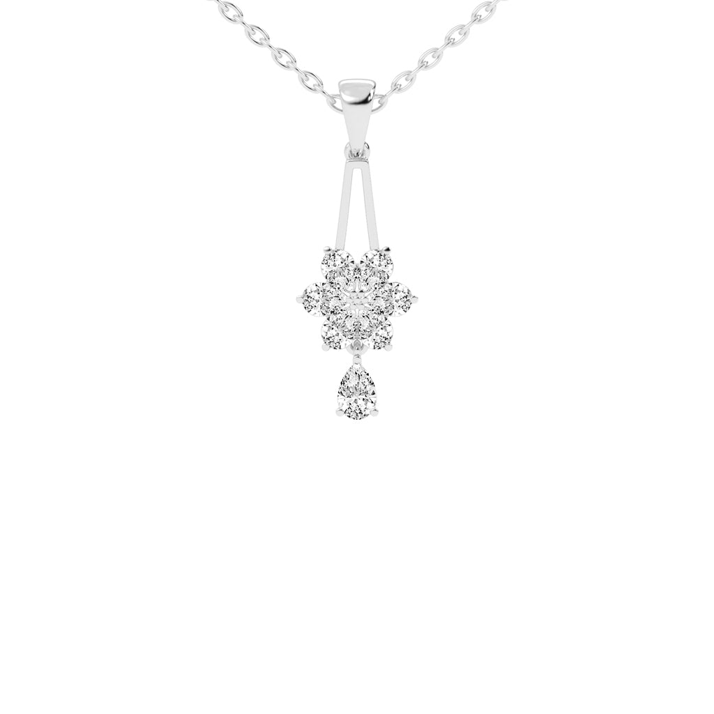 Quinn 2.25Ct Floral Style Fancy Lab Diamond Pendant