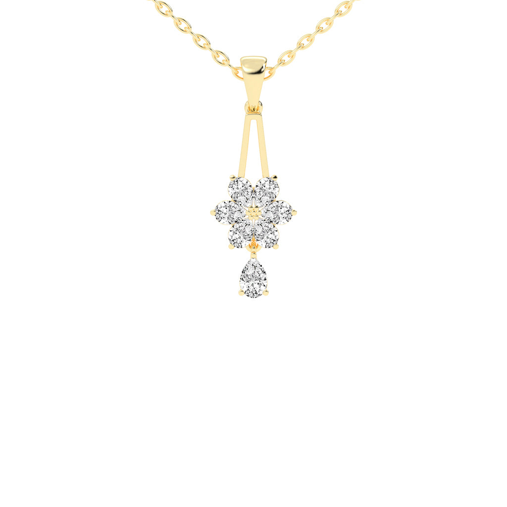 Quinn 2.25Ct Floral Style Fancy Lab Diamond Pendant