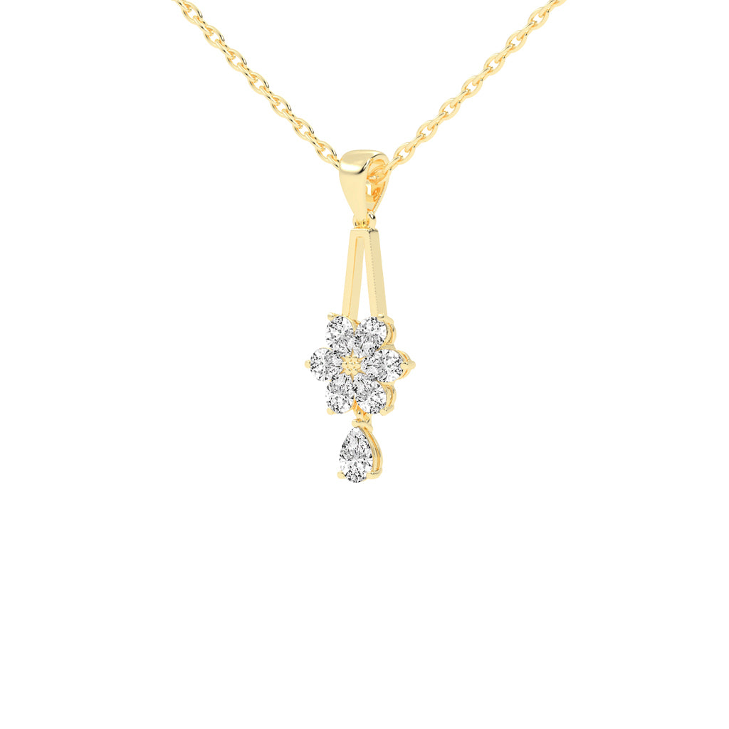 Quinn 2.25Ct Floral Style Fancy Lab Diamond Pendant