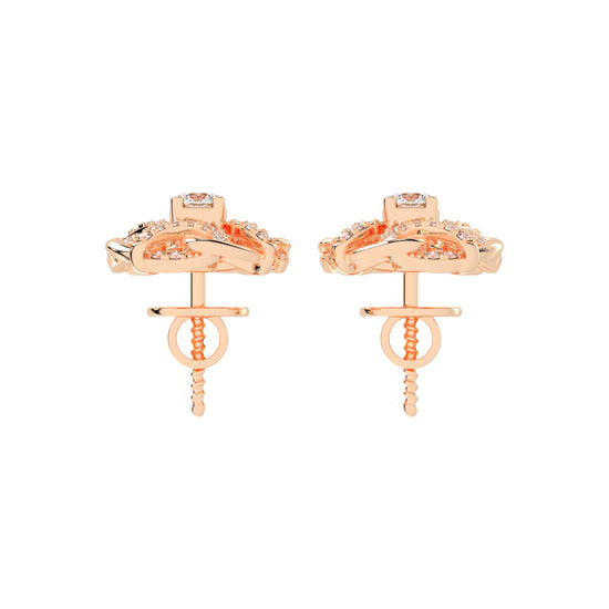 0.5Ct Round Shape Gold Fancy Studs Earrings