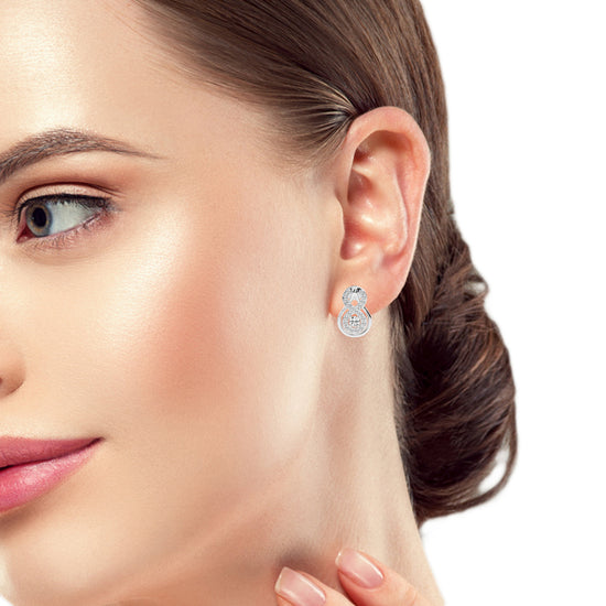 0.5Ct Round Shape Rose Gold Fancy Studs Earrings