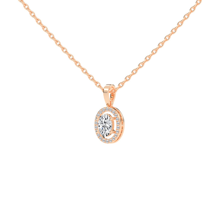 Madora 1.25Ct Oval Cut Halo Lab Diamond Pendant