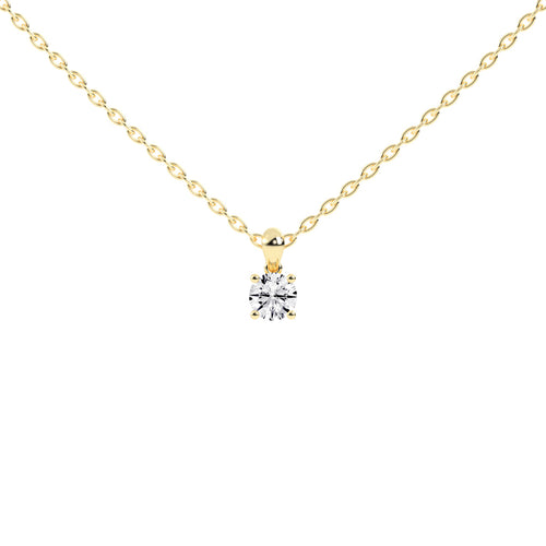 1Ct Round Shape Gold Solitaire Pendants