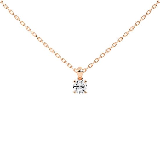 1Ct Round Shape Gold Solitaire Pendants